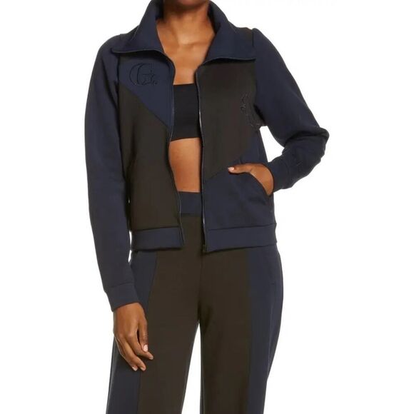 PUMA X Goop Track Jacket Women's Small Blue Black Full Zip Long Sleeve Pockets - Picture 1 of 11